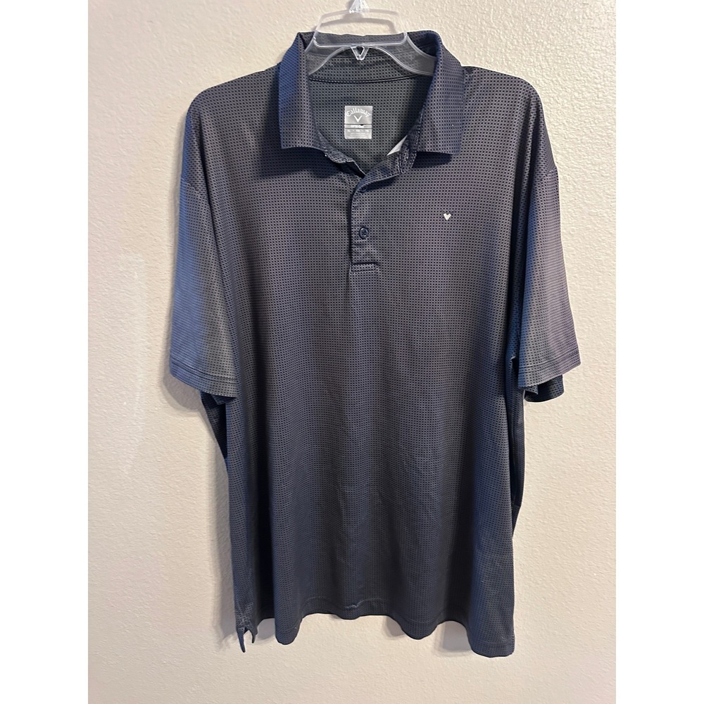 Callaway Golf Polo Shirt Mens XL Gray Short Sleeve Opti Dri Performance